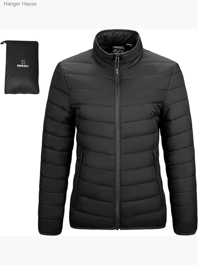 Packable Full-Zip Quilted Puffer Jacket Insulated Lightweight Winter Coat